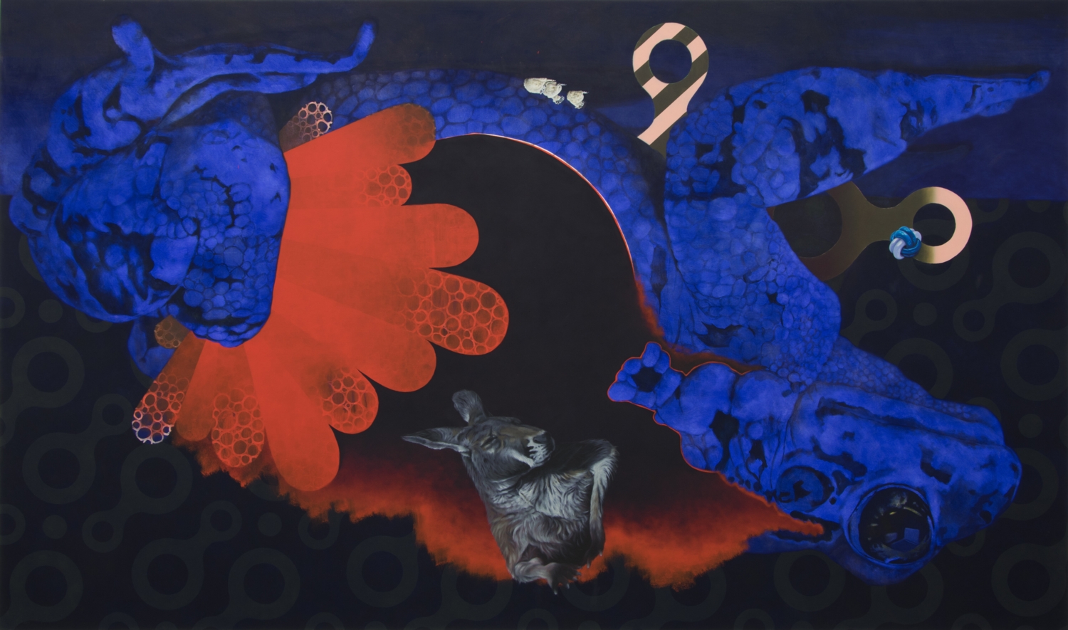 Der rote Heinrich (Zielabweichungsverfahren)  2014, 160 × 270 cm, Öl auf Nessel